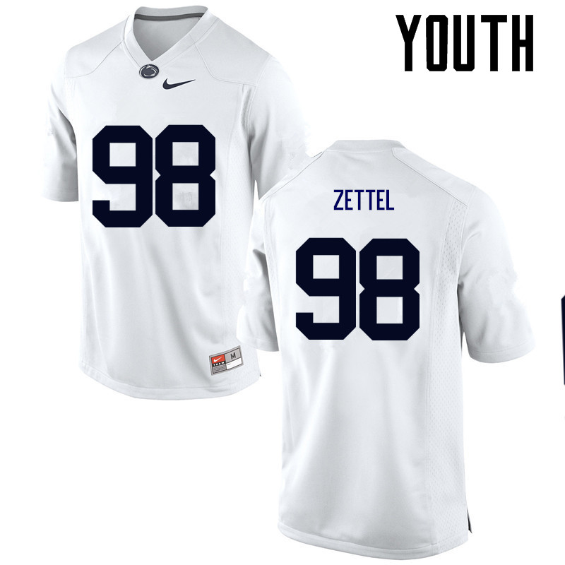 Youth Penn State Nittany Lions #98 Anthony Zettel College Football Jerseys-White